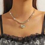 Luxurious Water Crystal Heart Pendant Necklace - Perfect for Everyday Wear