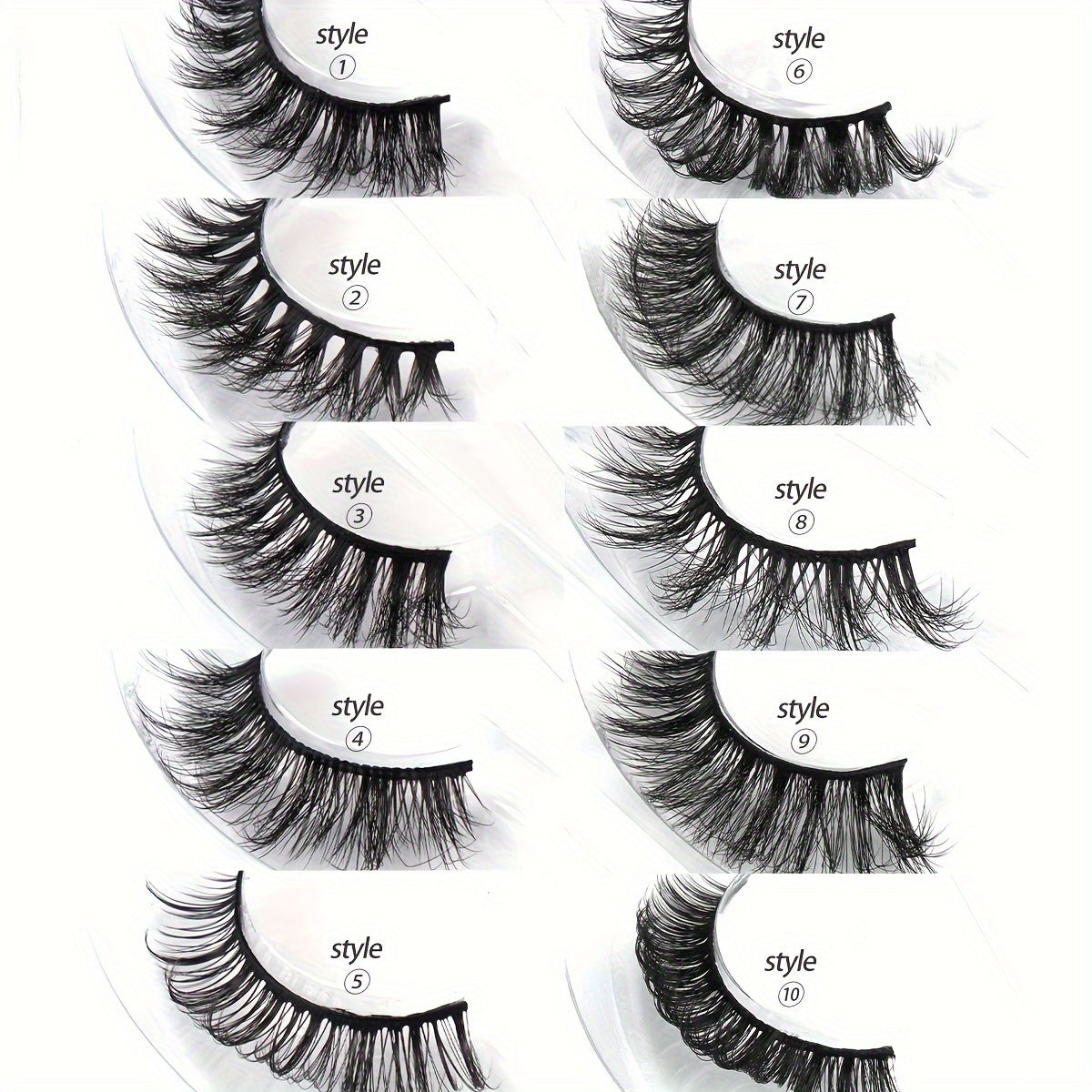 100 Pairs of 3D Mink False Eyelashes Set - Natural, Lengthy, Fluffy, Curled, Dense Multi-Style Mixed Lengths for Daily Travel, Portable Cat Eye Eyelash Extension