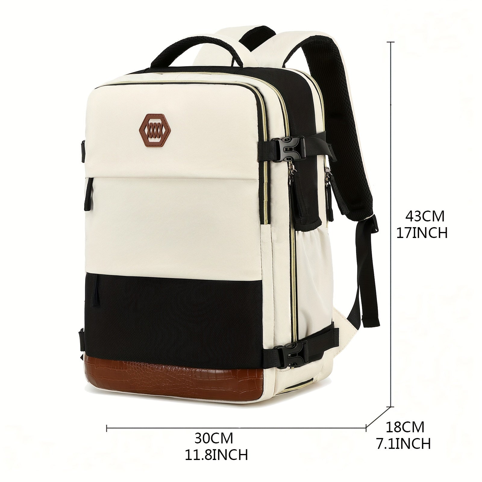 Airline-Approved Waterproof Laptop Backpack - Travel College Computer Bag with Shoe Compartment - Suitable for Both Women and Men