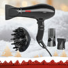 US MHU professional hair dryer with multiple accessories, AC motor provides super strong wind and heat, equipped with multiple accessories to meet all types of hair styles, negative ion function protects hair without damage,