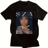 SZA 'Ctrl' Album Art Print T-Shirt - Casual Black Crew Neck, Short Sleeve Top for Women, 100% Polyester, Machine Washable, Ideal for Spring & Summer