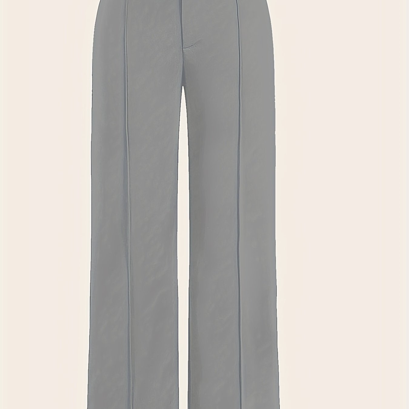Asymmetrical High Waist Pants, Elegant Solid Color Straight Leg Pants For Spring & Fall, Women's Clothing