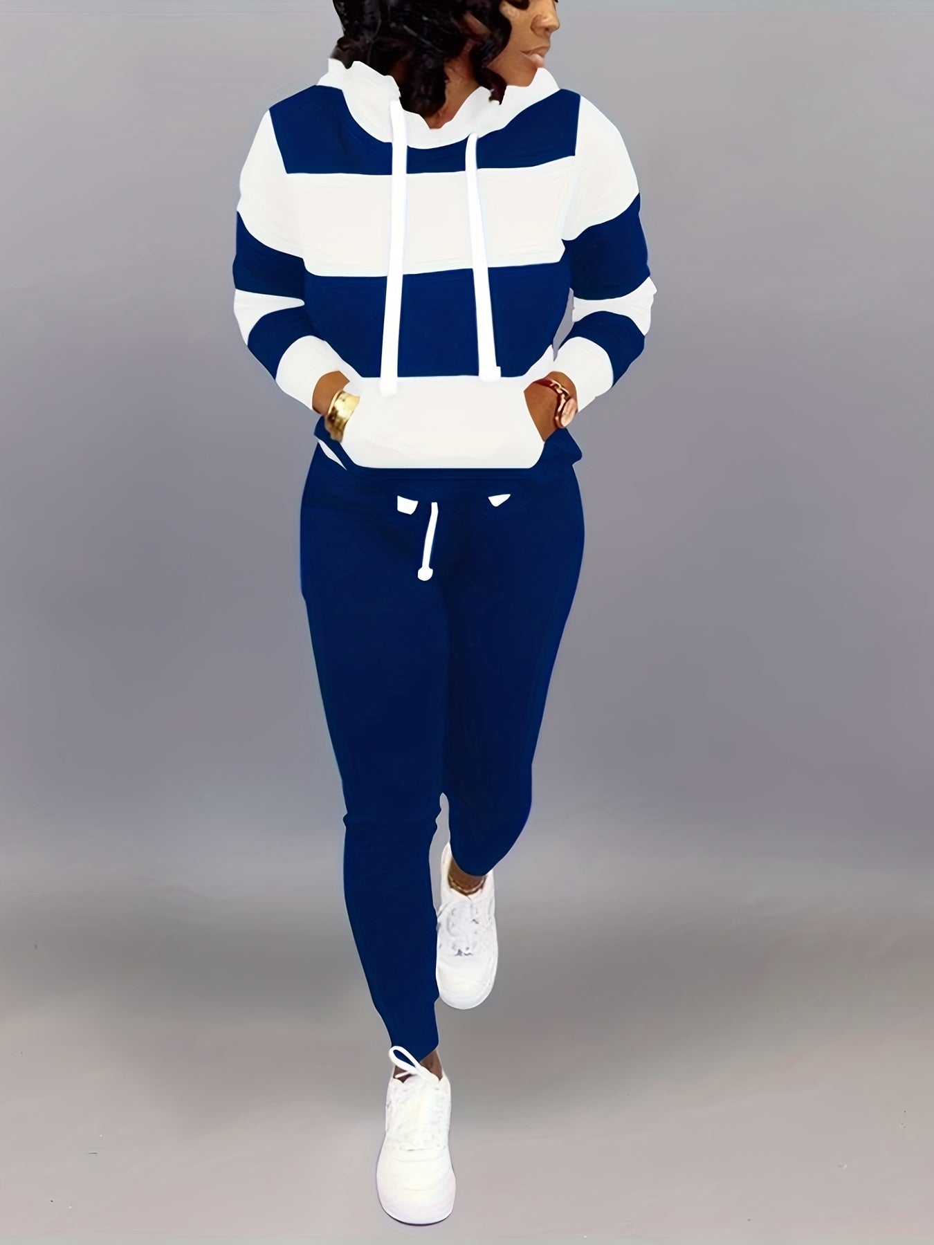 Two Piece Outfits For Women Casual Jogging Suit Set Long Sleeve Sweatshirt And Sweatpants Tracksuit Athletic Loungewear