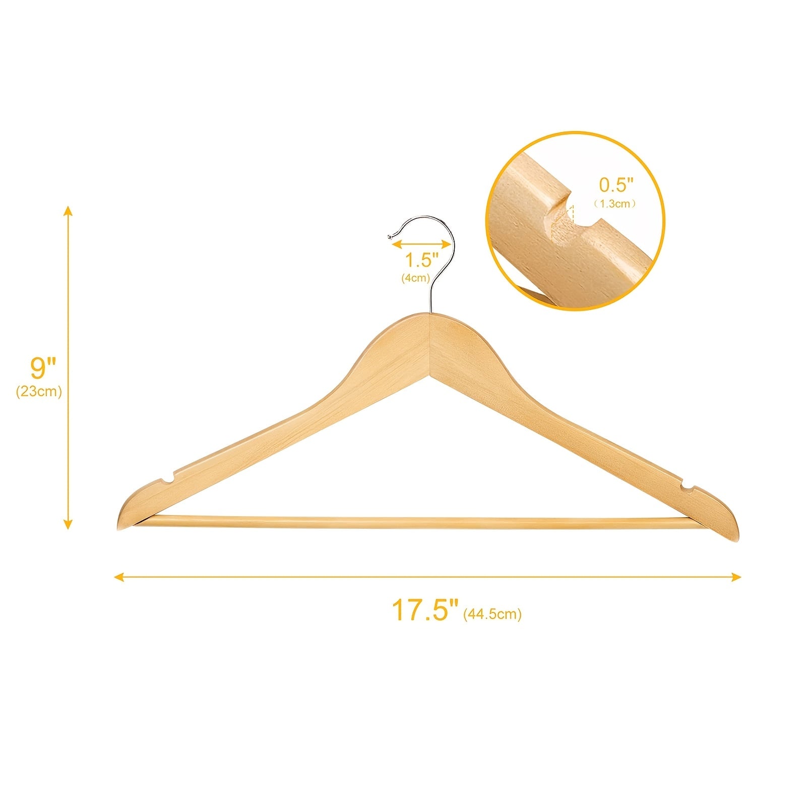 20/30pcs Sturdy Wooden Hangers Durable & Slim Clothes Hanger with 360° Rotatable Hook Natural Finish & Notches Wood Hangers Premium Coat Hanger for Closet Clothes Hangers (Natural/Walnut/Black) Clothing & Closet Storage