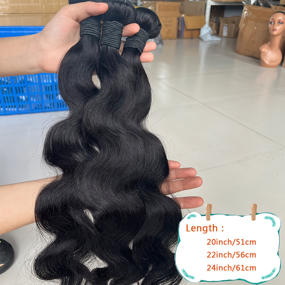 Body Wave Bundles Human Hair Brazilian Weaving Natural Black 3PC Bundles Deal Virgin Hair 30 Inch Raw Hair Extensions