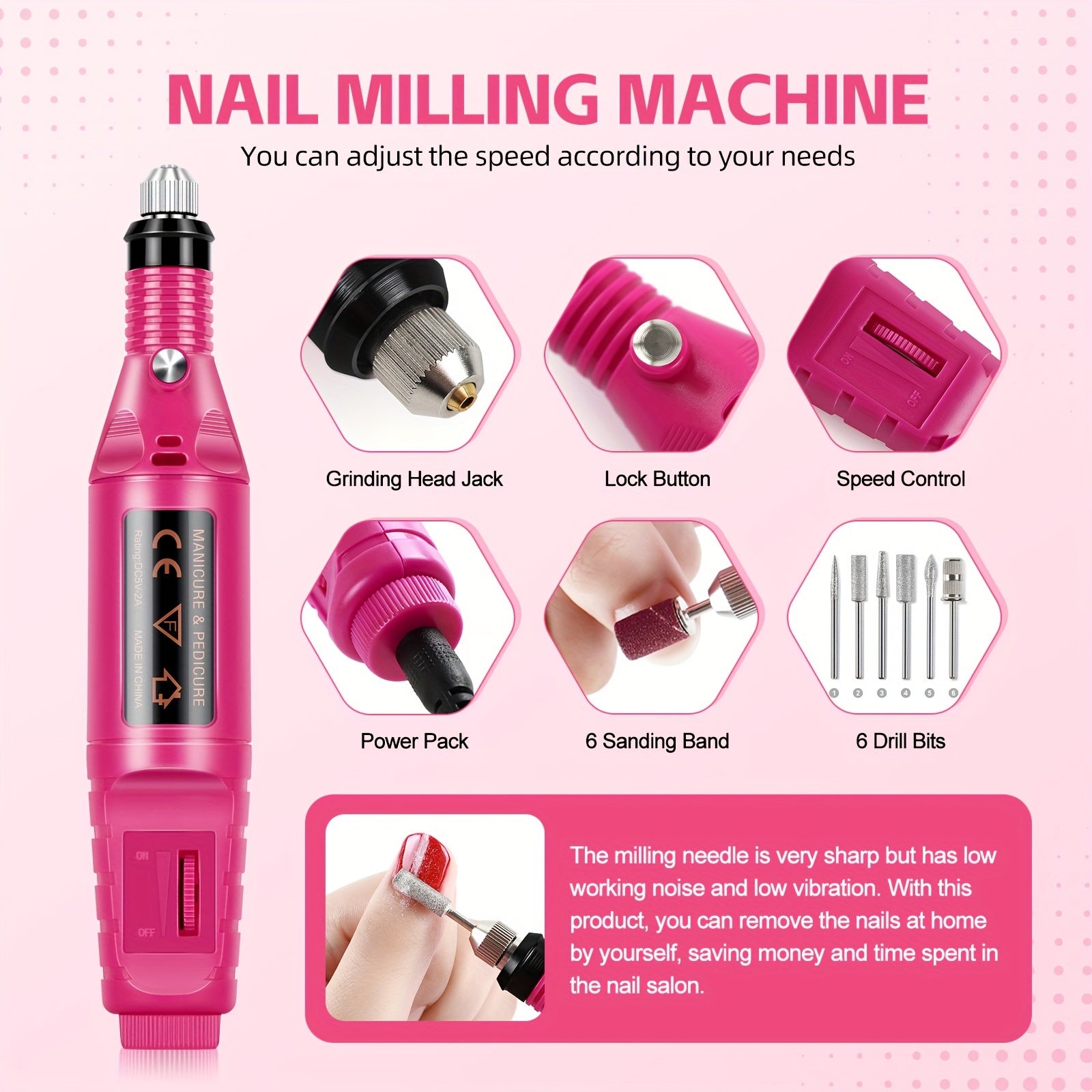 Acrylic Nail Powder Kit with Nail Lamp & Drill – 37PCS Acrylic Nail Set for Beginners & Professionals – White, Pink, Clear Powders + Tools & Decorations