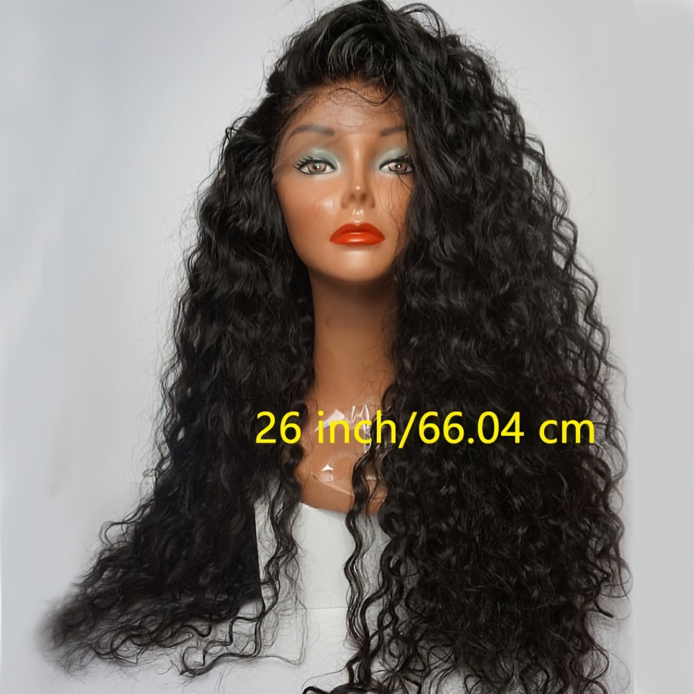 13*4 Lace Front Wigs 26 Inch Long Black Hair Lace Wigs Loose Curly Hair Glueless Heat Resistant Synthetic Lace Front Wigs for Women Hair Replacement Wig for Daily & Party Use