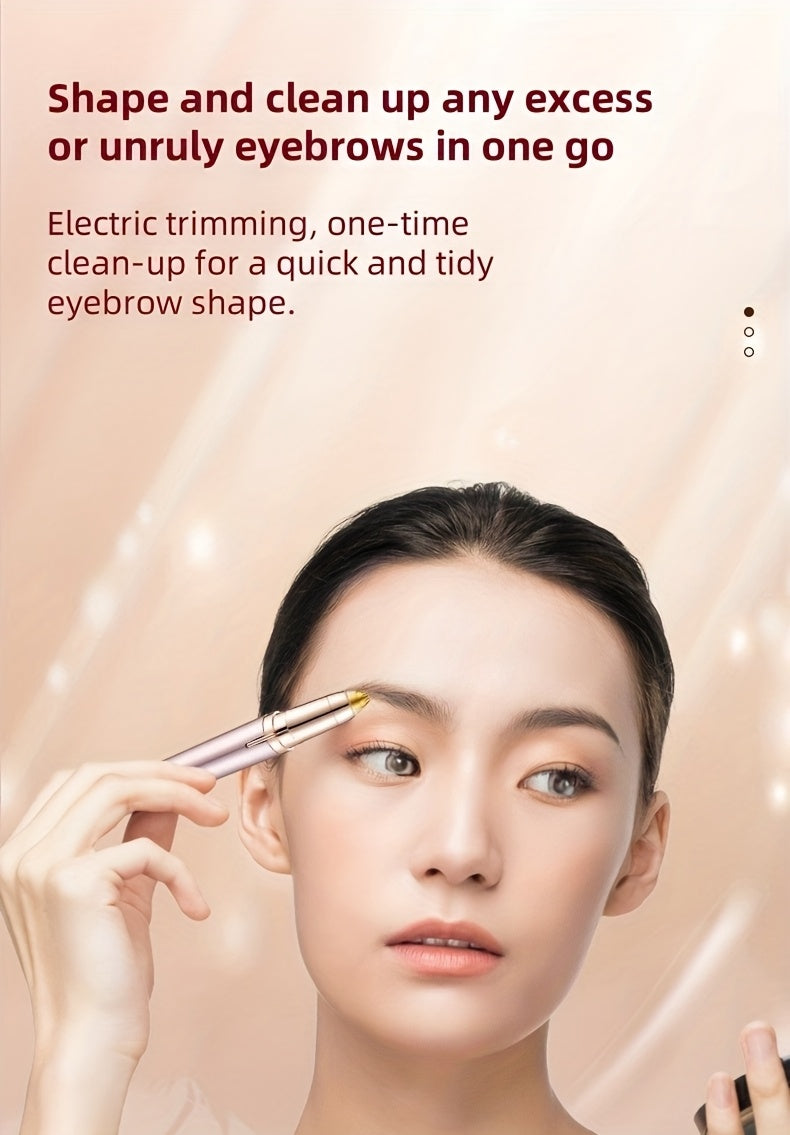 Electric Eyebrow Trimmer, Automatic, USB Charging, Rechargeable Lithium Battery 60mAh, Unscented, Abs Material, with Eyebrow Knife and Shaper (or Blade) for Women, Unisex Body Hair Remover
