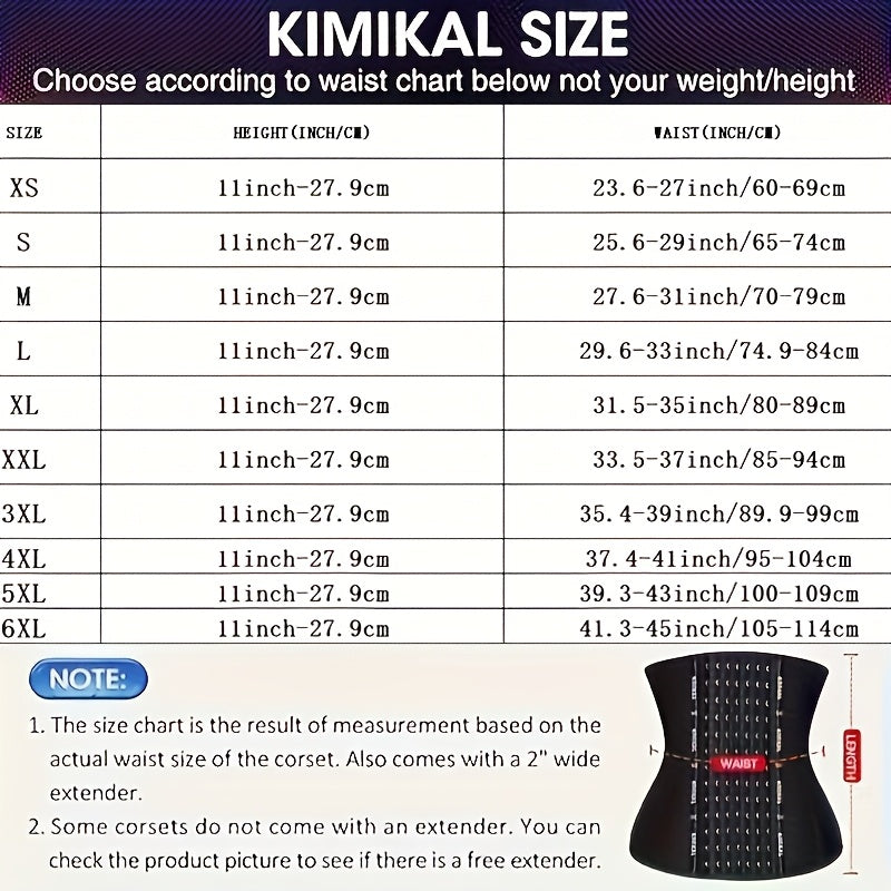 KIMIKAL Women's Waist Training Belt Latex Corset Corset Sports Weight Loss Shapewear