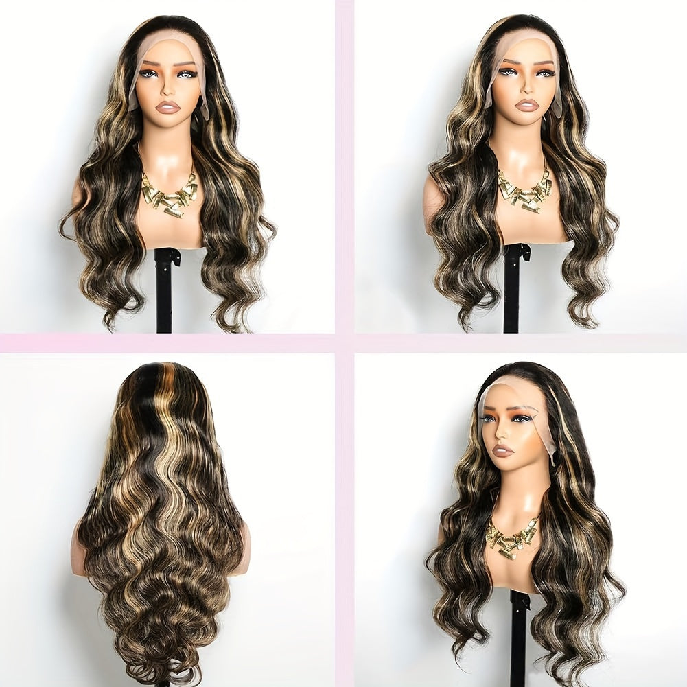 Hot Selling New Styles 13x6 Lace Front Wig Human Hair 1B/27 13x6 HD Body Wave Lace Front Wig For Women Pre-plucked With Baby Hair 180% Density Wig Reusable For Daily Life, Party, Dating, Cosplay 20-34 Inch