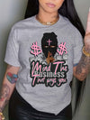Letter & Figure Print Crew Neck T-shirt, Short Sleeve Casual Top For Spring & Summer, Women's Clothing
