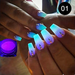 1 Box Neon Phosphor Powder Nail Glitter Powder Dust Luminous Pigment Fluorescent Powder Glow In The Dark Nail Glitters For Nail Decoration For Music Festival
