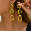 Retro Trendy Earrings Inlaid Crystal Ladies