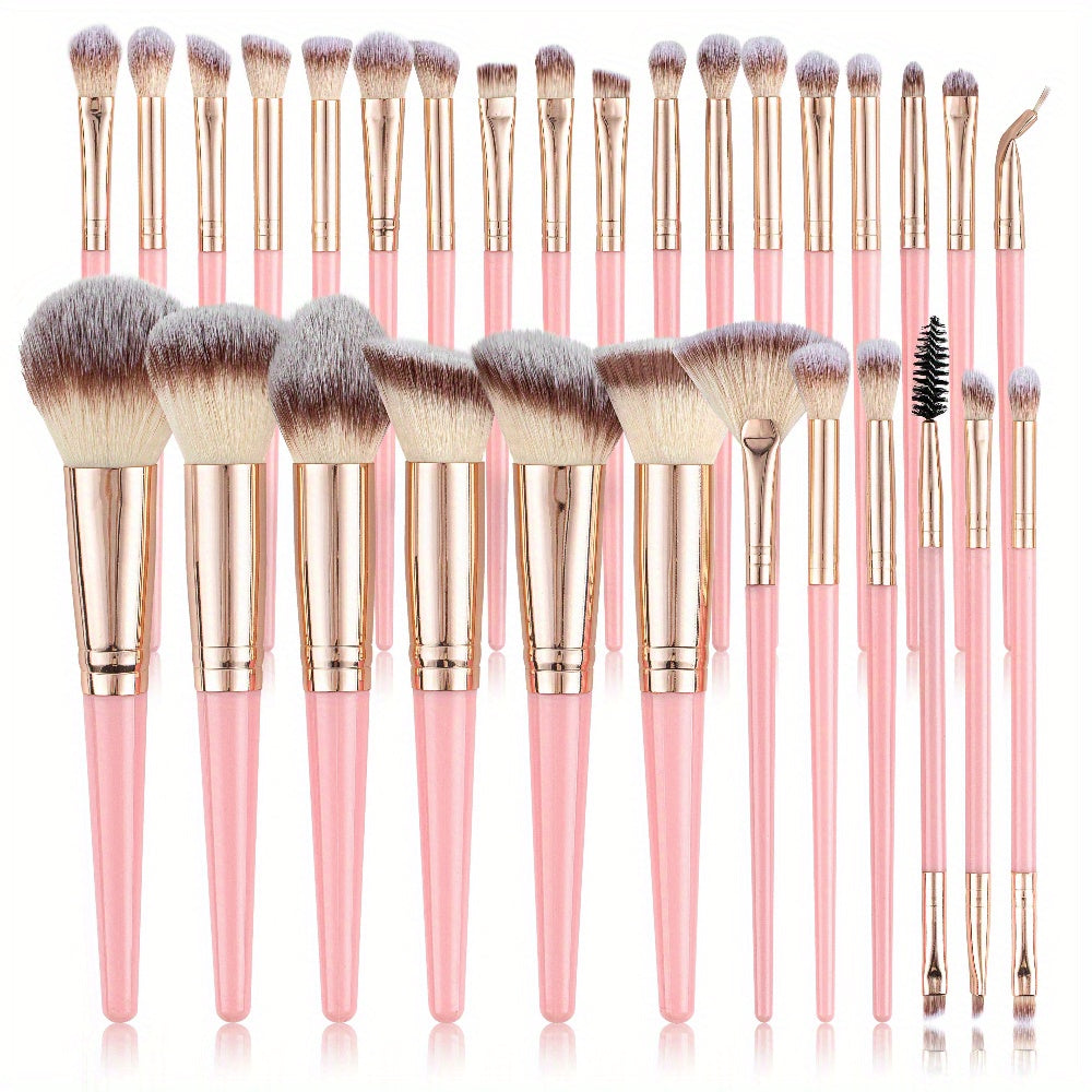 30pcs Makeup Brush Set, Soft Synthetic Brushes, Nylon Palm Brush, Suitable for All Skin Types, Foundation, Blush, Eyeshadow, Eyebrow Brush, Lip Brush, Professional and Beginner Set, Easy to Carry, No Fragrance Makeup Tools