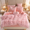 4pcs Queen/King Size Comforter Set | Fluffy Plush Velvet Bed Comforter Sets (1 Duvet+2 Pillowcases+Sheet) | Ultra Soft Thermal All-Season Luxury Bedding for Bedroom, Dorm & Guest Rooms | Queen Size Comforter Set & King Size B