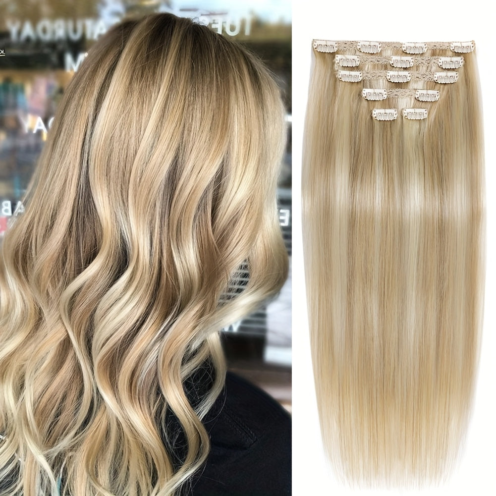 75G Real Human Hair Clips 6pcs 1 Set Can Be Worn, 2 Sets Can Be Very Full
