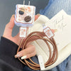 5pcs Simple Coffee for iPhone14promax Charger Protective Case Data Cable Protective Case for iPhone13/12/11 Charger Winder 18/20W Fast Charging Head Anti-Breakage Winder Boyfriend/Girlfriend Gift