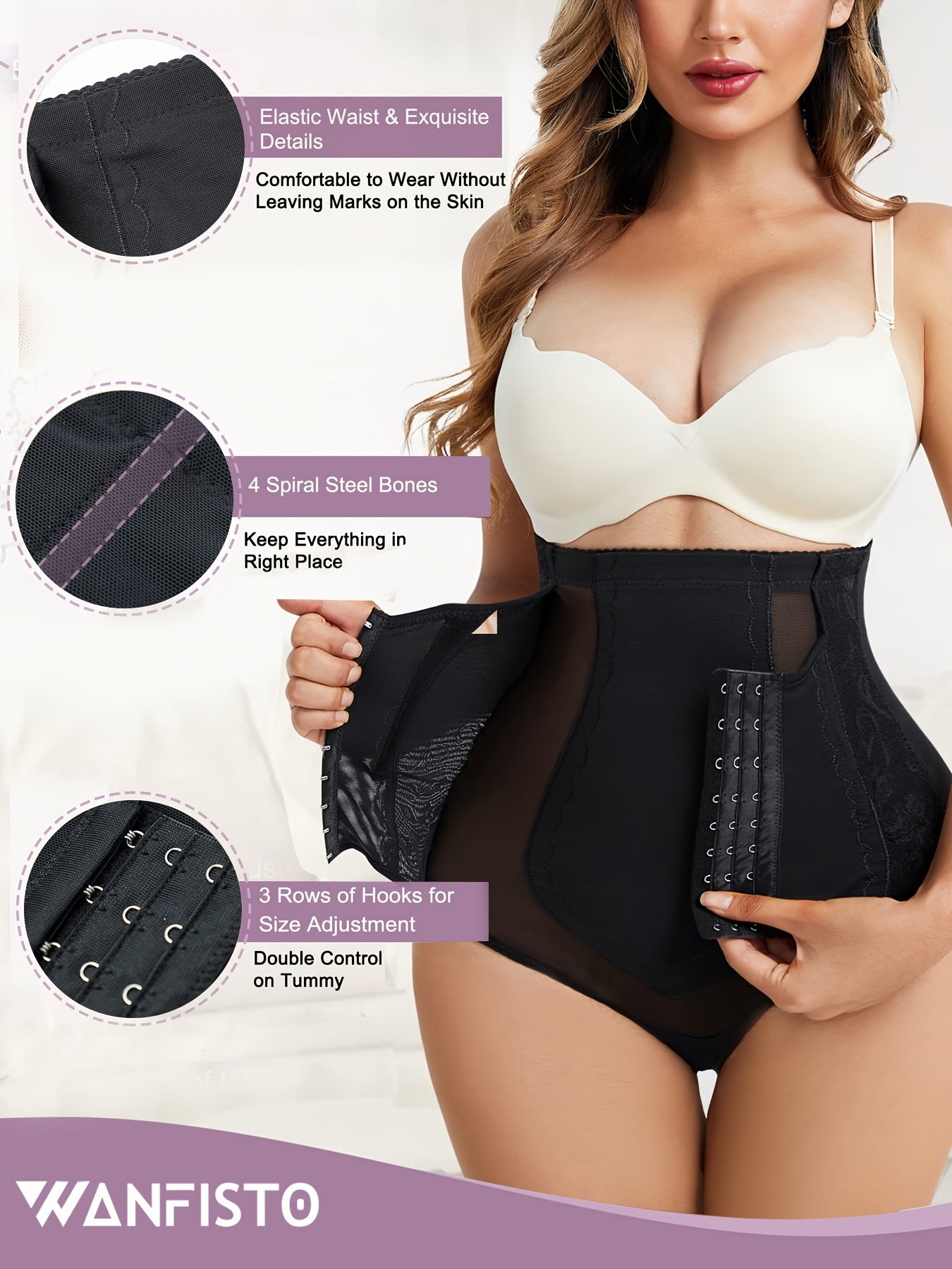 Wanfisto Butt Lifting Shapewear Panties - High Waist Tummy Control & Butt Enhancement - Nylon & Spandex Blend - For Women - Perfect for Everyday Wear & Special Occasions - Ideal Gift for Women