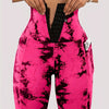 Women'S High-Waist Tie-Dye Print Waist Trainer with Butt Lifting Pockets and Front Buttons - Sexy Stretchy Pants for Fitness, Running, Yoga, and Outdoor Activities, High-Waisted Slim Fit Pants