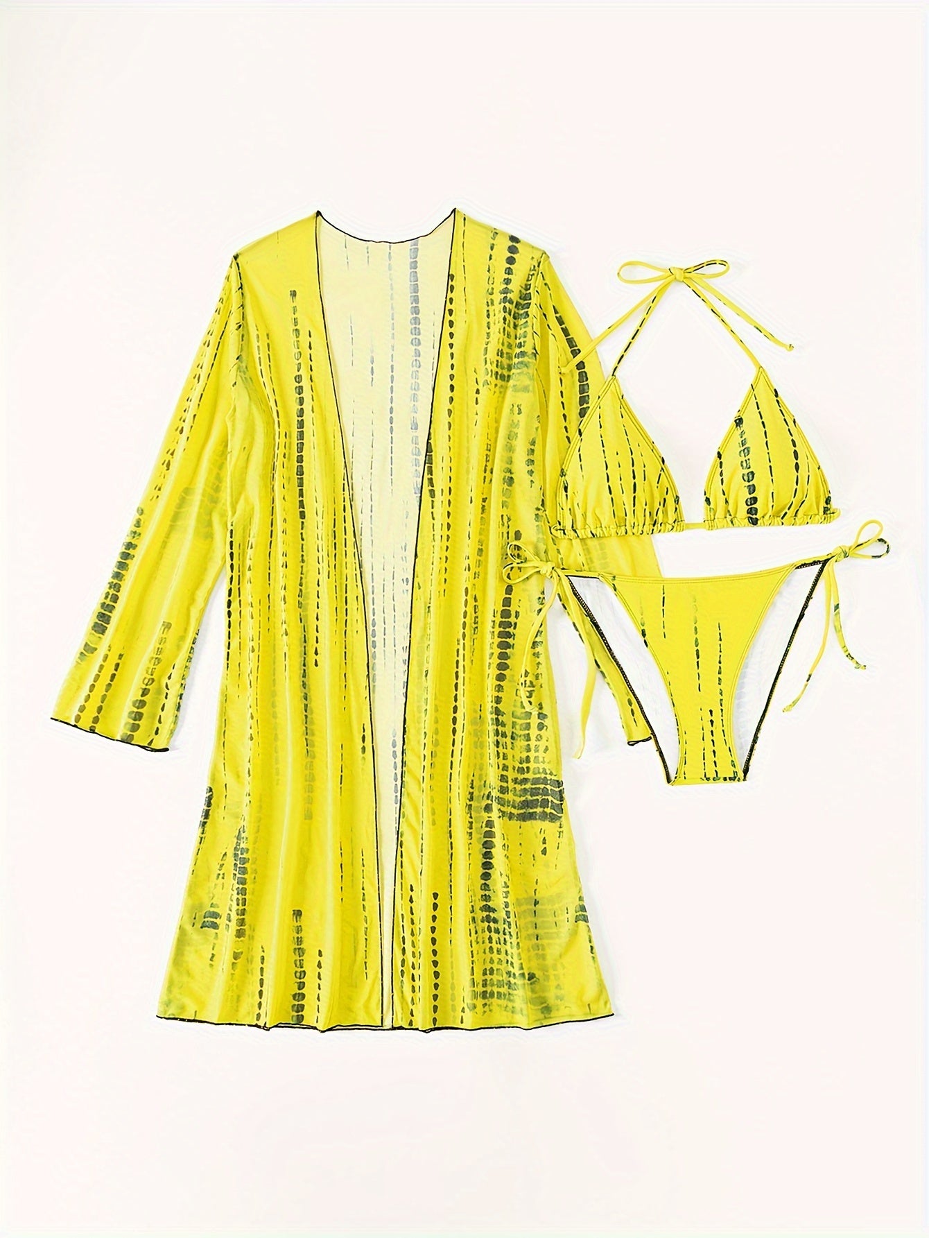 Three-piece Bikini Shawl Mesh Sunscreen Set