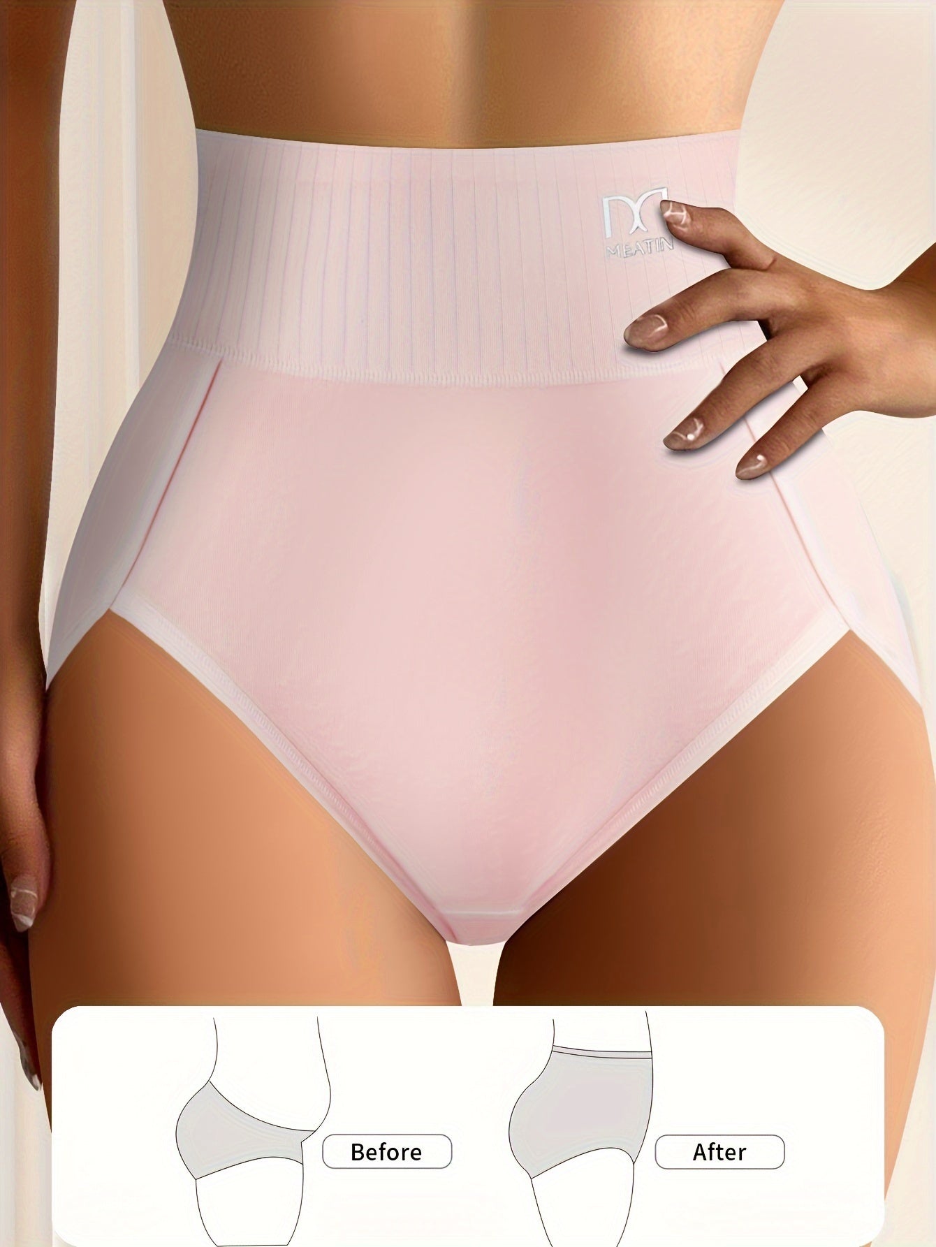 10pcs Fashion Striped High Waisted Women'S Panties, Breathable Comfortable Elastic Soft Hip Wrap Triangle Panties, Women'S Underwear Panties