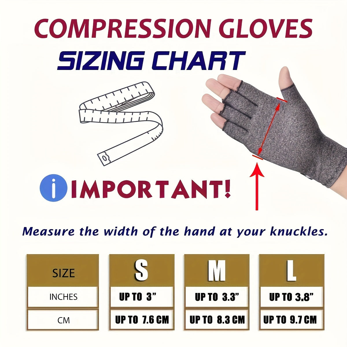 1Pair Fingerless Compression Gloves For Women & Men, Hand Joint Wraps, Sports Hand Support Thumb Gloves For Typing, Daily Work, Hand Care - Open Finger Fit