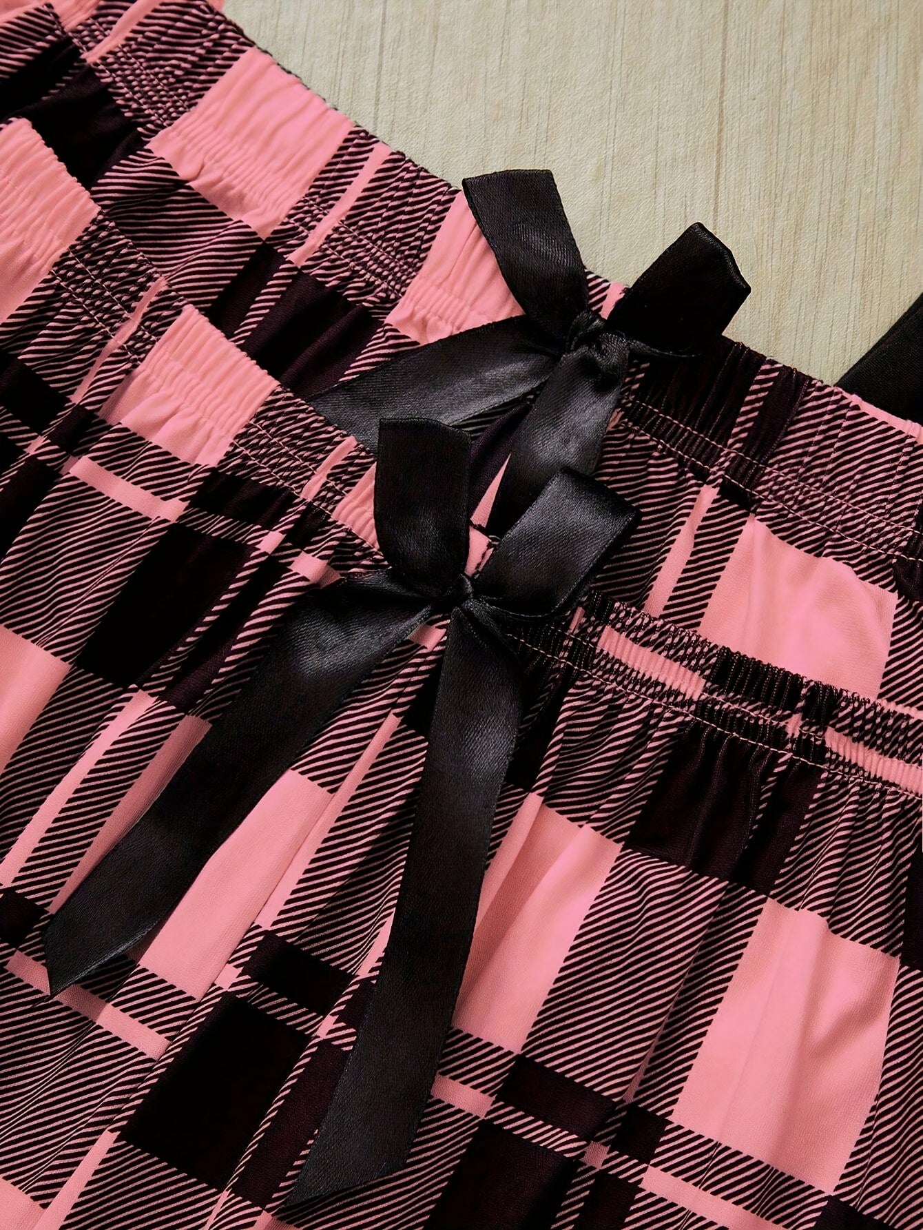 Women'S Pajama Set with Plaid Print and Motivational Quote