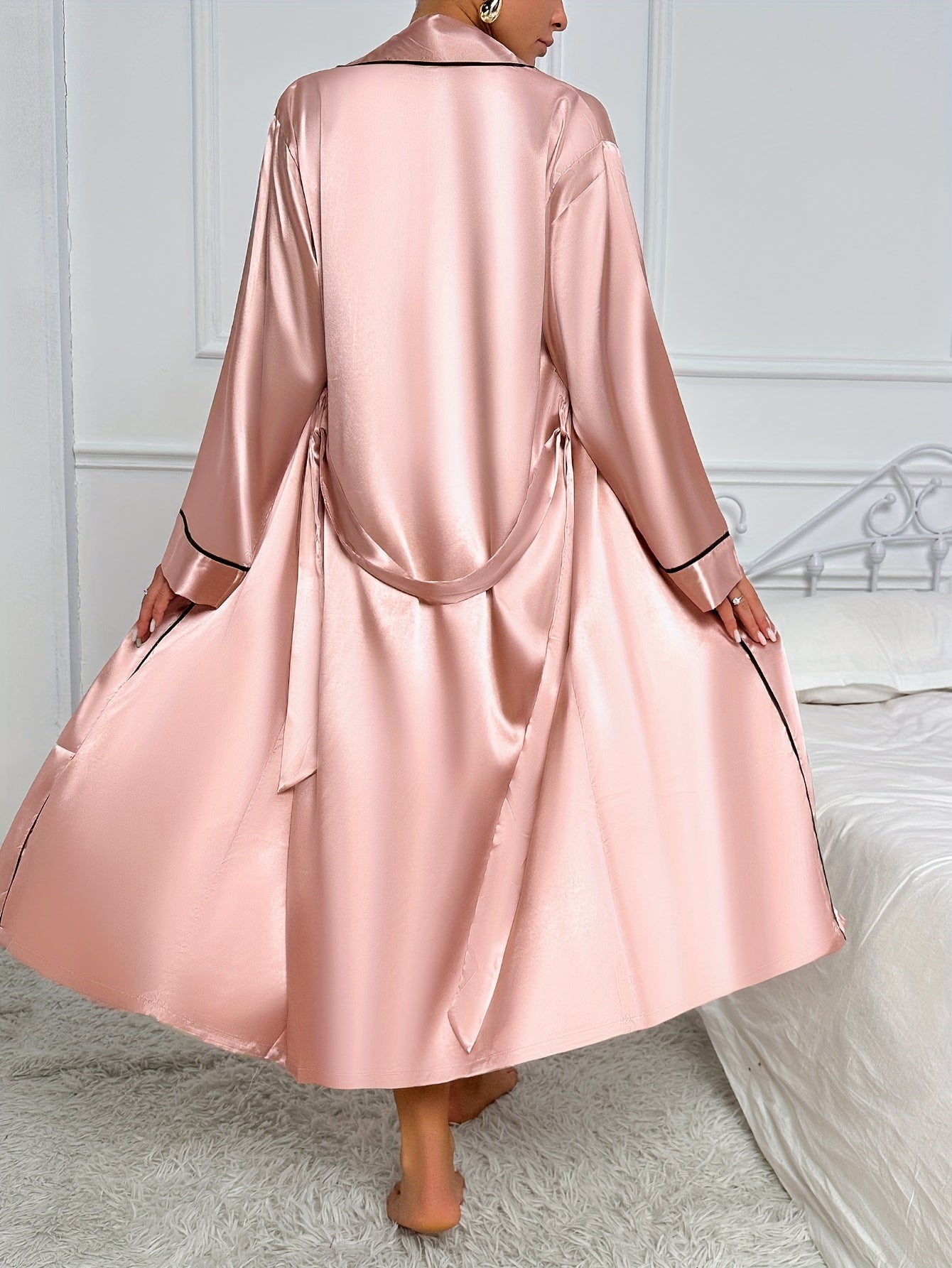 Autumn and Winter Women's Long Pajama Set of 2pcs