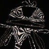 2pcs Women Sexy Punk Style Bikini Set Zebra-stripe Halter Personality Chain Decoration Swimsuit Hot Spring Three-Point Swimwear