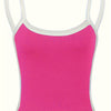 1pc Women'S Summer Solid Color Round Neck Tank Top, Polyester Knit Camisole with Shoulder Straps, Young Style Sleeveless Shirt
