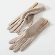 Women's Fleece-lined Thickened Outdoor Cycling Touch Screen Warm Gloves