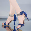 Shiny High Heels Buckle Toe Bag With Stiletto Heel Ladies Sandals