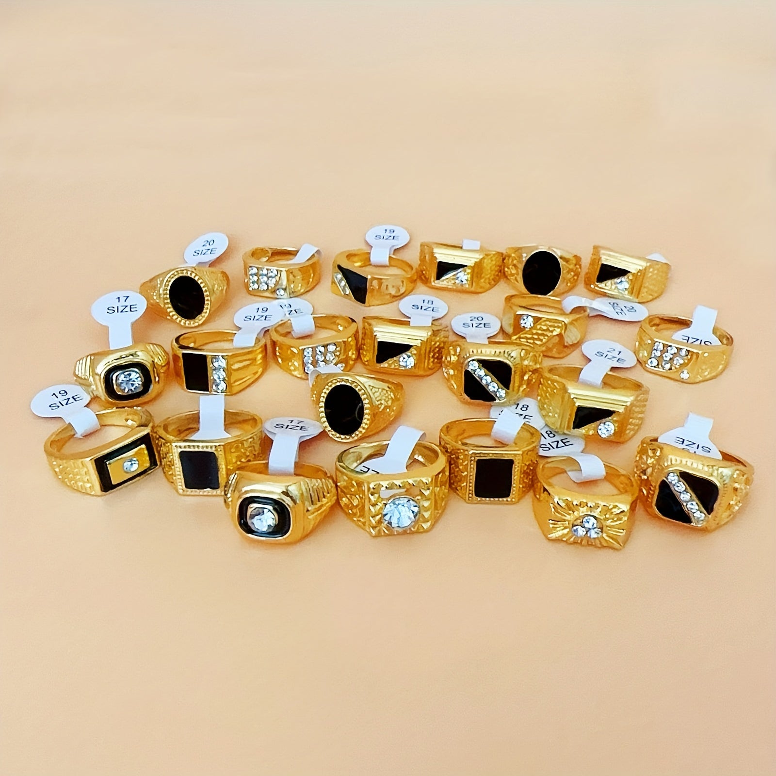 Foreign Trade Middle East Men's Golden Ring Multi-Set Mix and Match Domineering Men's Hand Accessories Night Club Party Accessories