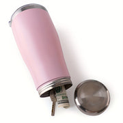 Stainless Steel Tumbler with Hidden Compartment, Metal Safe Mug for Cash, License, Credit Cards, Keys, Waterproof, No Power Required, Home Security Accessory