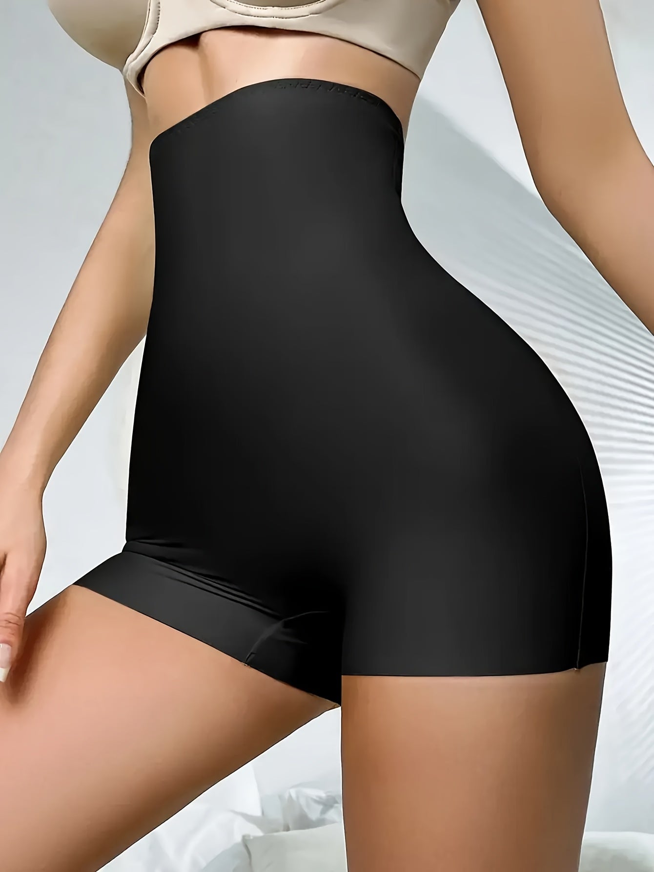 1/2pcs High-Waisted Tummy Control Shapewear Shorts - Seamless, Butt-Lifting, Yoga-Ready Comfort Fit Underwear With Light Protection, Polyamide Knit Fabric, 75% Polyamide 25% Elastane, Sport-Ready Design For Women