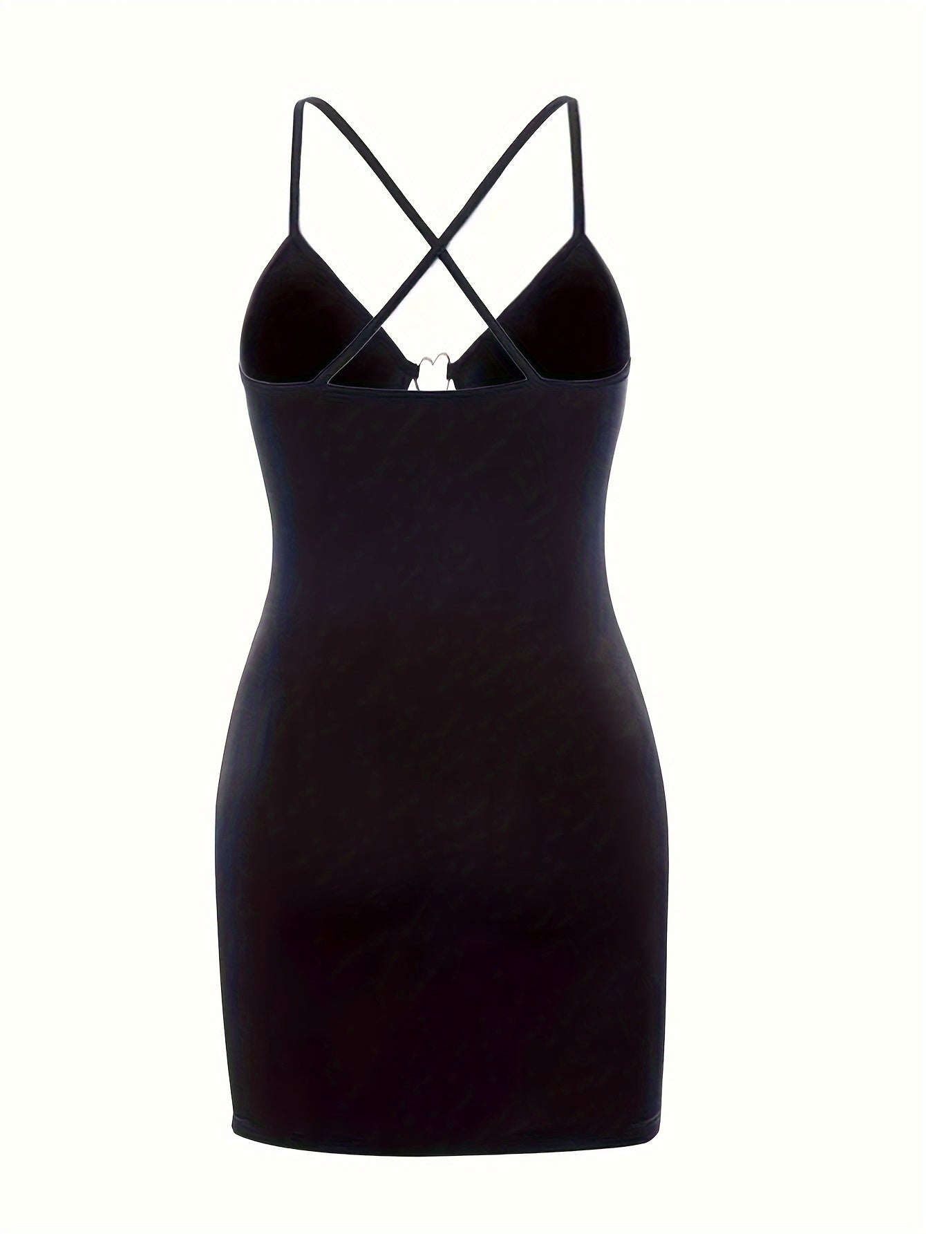 Slim Fit Cut Out Ring Linked Cami Dress - Women's Clothing, Sexy Sleeveless Summer Dress, Spring Fashion, Bodycon, Mini Length, Casual Wear