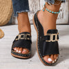 2024 Chic Women's Slide Sandals - Versatile & Durable, Open Toe with Wedge Heel, PU Cover, Strappy Sandals