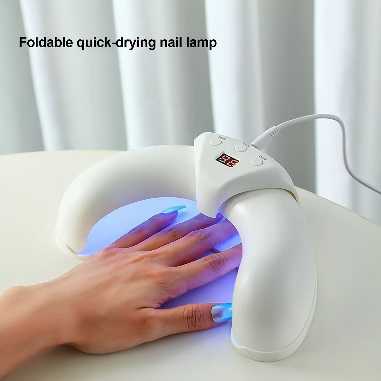 LED Nail Lamp, USB Powered Manicure Light - Full Blue Light Manicure Lamp, Ergonomic Design, Odorless, Easy to Use, Perfect Gift for Women
