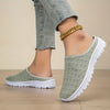 [Lightweight Slip-On Sneakers] Quanzhou Shoes Women's Lightweight Breathable Knit Slip-On Sneakers - Pink, All-Season Casual Walking Shoes with Stability Support, Fabric Upper & MD Sole, Everyday Footwear | Comfortable Wear |