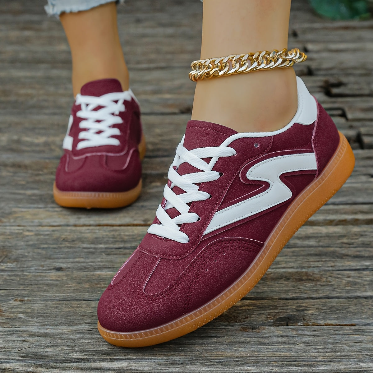 Women's Lightweight Slip-Resistant Casual Sneakers - Vibrant Pink & Black Synthetic Cover Low-Top Shoes with TPR Sole, Breathable Fabric Lining & All-Season Comfort for Casual Attire, Allseason Shoes | Sporty Look | Breathabl
