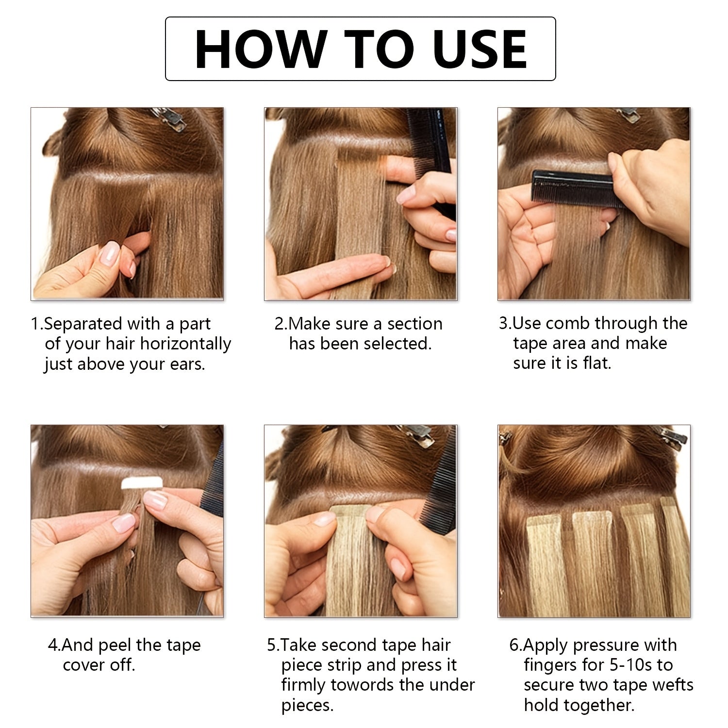 18inch-26inch Tape In Hair Extensions Human Hair 20pcs/Pack Remy Straight Invisible Tape Adhensive Hair Extensions Suitable For All People