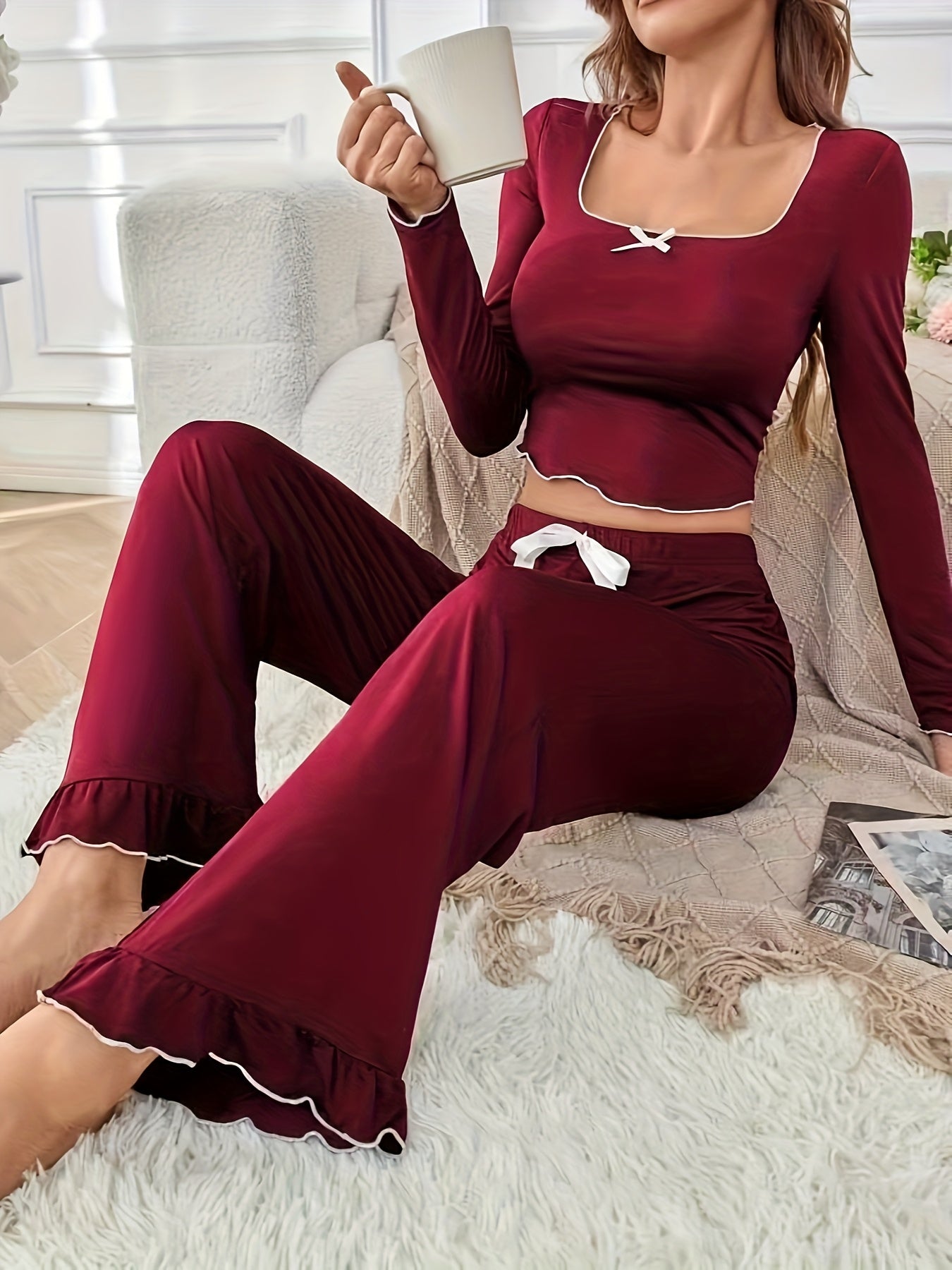 Women's Valentine's Day Red Trumpet Pajama Set