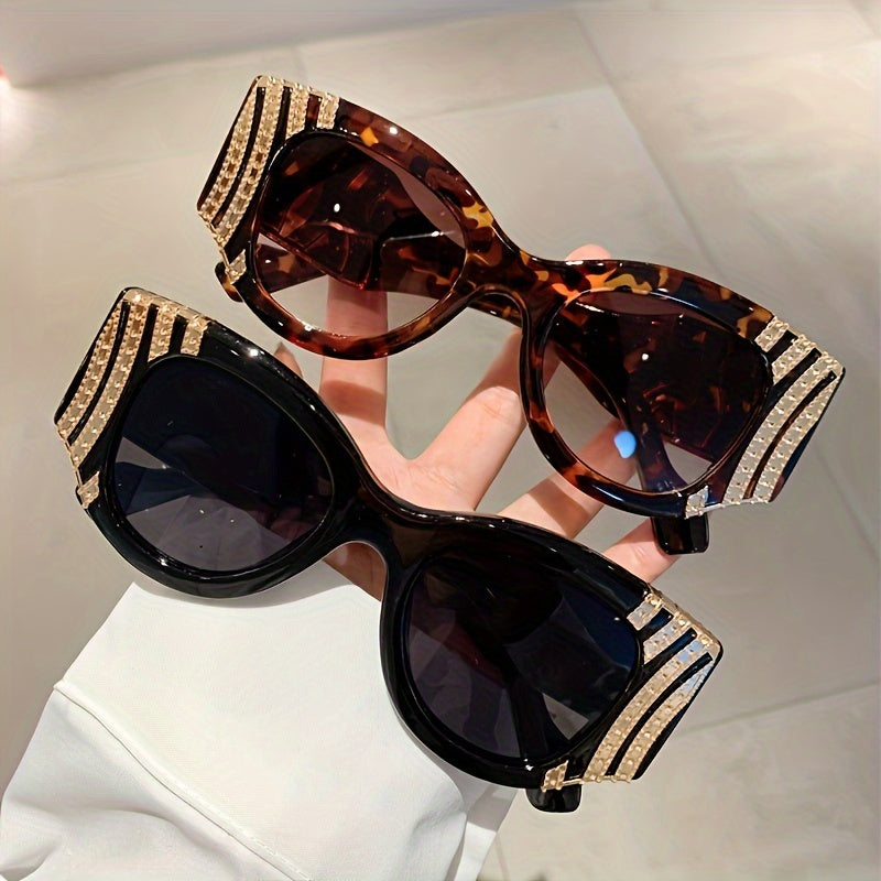 High-value Trendy Jinli Decorated Sunglasses Internet Celebrity Fashion Trend High-end Concave Shape Photo Sunscreen Sunglasses Ins