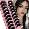 10 Pairs New False Eyelashes Cat Eye Fluffy False Mink Eyelashes 8D Wispy Eyelashes Dramatic Long Thick Curled False Eyelashes Natural Looking Soft Fluffy 3D False Eyelashes Russian Curled Eyelashes