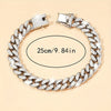 Iced-Out Hip Hop Cuban Link Chain Anklet, Sparkling Rhinestone, Perfect for Beach & Casual Attire, Ideal Mother's Day Gift