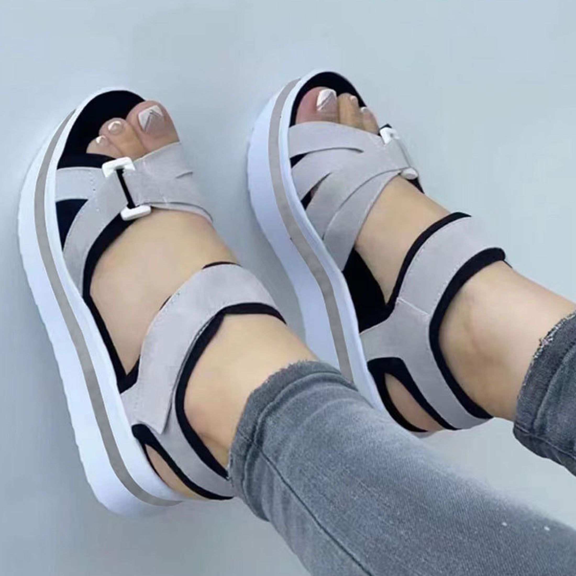[Fast Deliver]Women's Fashion Thick Bottom Sandals Platform Shoes Breathable Lightweight Comfortable Home Slippers