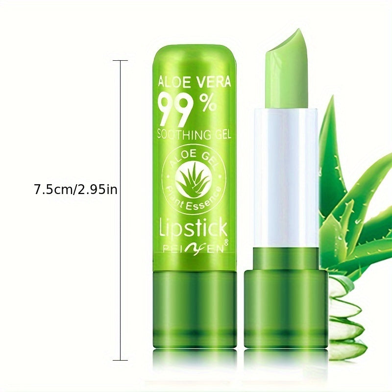 3pcs Aloe Vera Hydrating Color-Changing Lip Balm Daily Lip Care Tool Autumn and Winter Hydrating Temperature-Changing Lip Lipstick