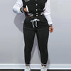 Women's 2pcs Sweatshirt and Sweatpants Set, Two-piece Sportswear, Single Row Baseball Jacket