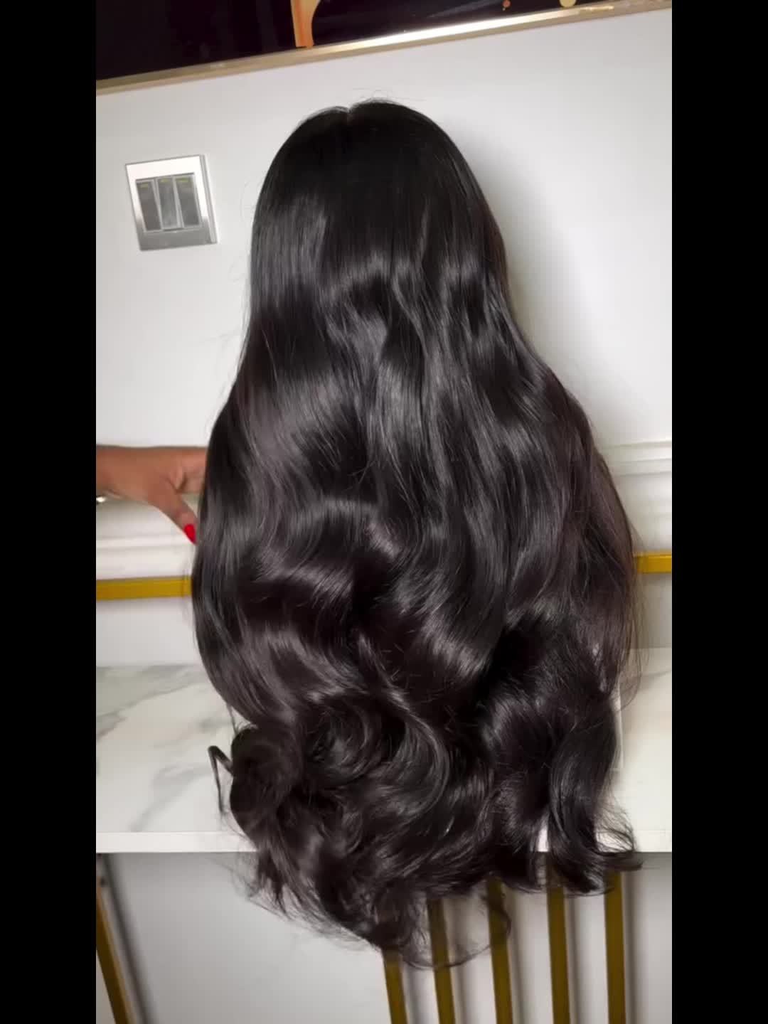 Body Wavy Glueless 13X4 Lace Front Wigs with Bleached Knots Natural Black Color 100% Long And True Length Brazilian Human Hair Wigs High Quality 250% Density Pre Cut Lace Frontal Body Wave Wigs for Women Daily Wear