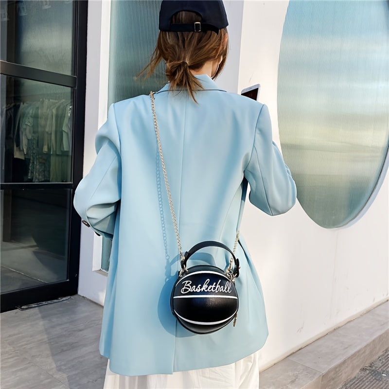 3 Hot-Selling Colors Available Ins Super Trendy Football Basketball Bag New Versatile Single-Shoulder Crossbody Korean Style Small Round Bag Women's Bag